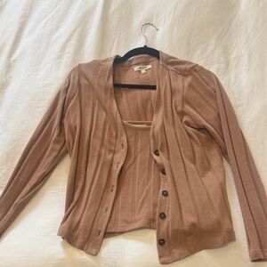 Women's Tan Cardigan Sweater